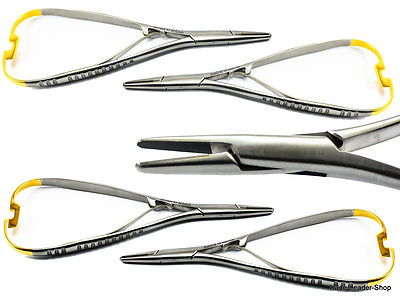5x Mathieu Needle Holder TC 14 cm gold surgical suture forceps Dental ...