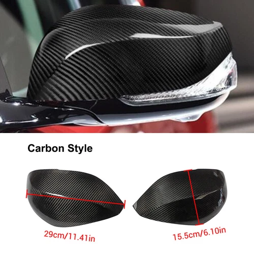 FOR 2014-2024 INFINITI Q50 Q60 REAL CARBON FIBER SIDE VIEW MIRROR COVER PAIR CAP