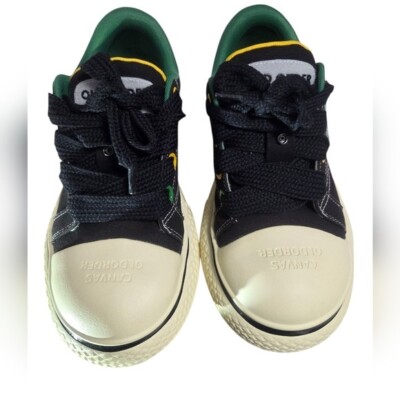 Old Order X AFGK Canvas Black and Cream Low-Top Sneakers