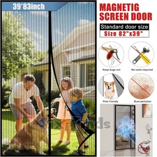 Magnetic Screen Door Heavy Duty Mosquito Mesh Anti Bugs Fly Curtain Hands-Free