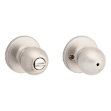 Kwikset 300P 15 CP V1 Bed and Bath Privacy Knob, Satin Nickel, New