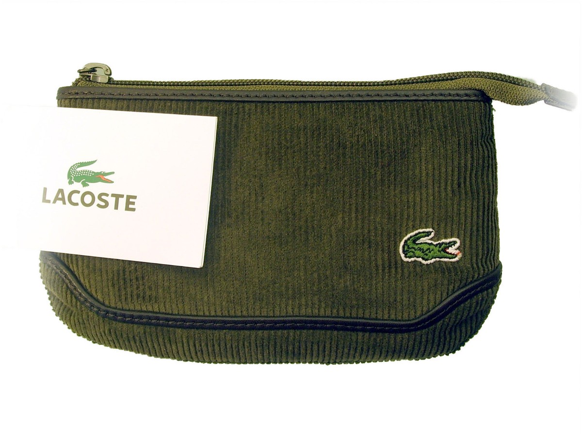 LACOSTE COSMETICS POUCH Small Corduroy Vintage L19 Fashion Slg