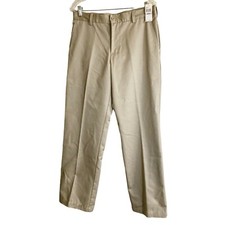 NEW IZOD Pants Men 32x30 Slim Tan Khaki American Chino Metric Fit Wrinkle Free
