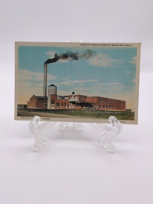 Postcard Iola Kansas Pet Milk Company KS Industry White Border Dairy Factory