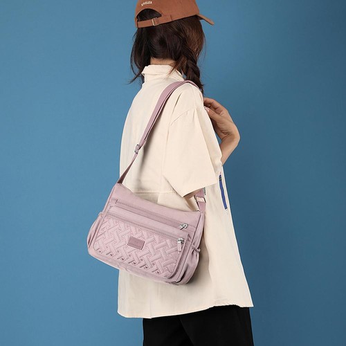 Einzelne Schultertasche Umhängetasche Damen S mehrlagig Reißverschlusstaschen D9T9 - Bild 17 von 29