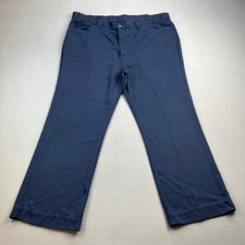 Vintage Levis Sta-Prest Pants Mens 42 Navy Blue Chino Straight Leg Slacks 80s