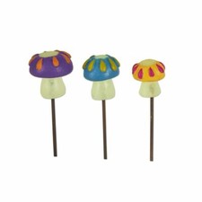 Miniature Fairy Garden Set of 3 Glow Mushroom Picks - Buy 3 Save 5