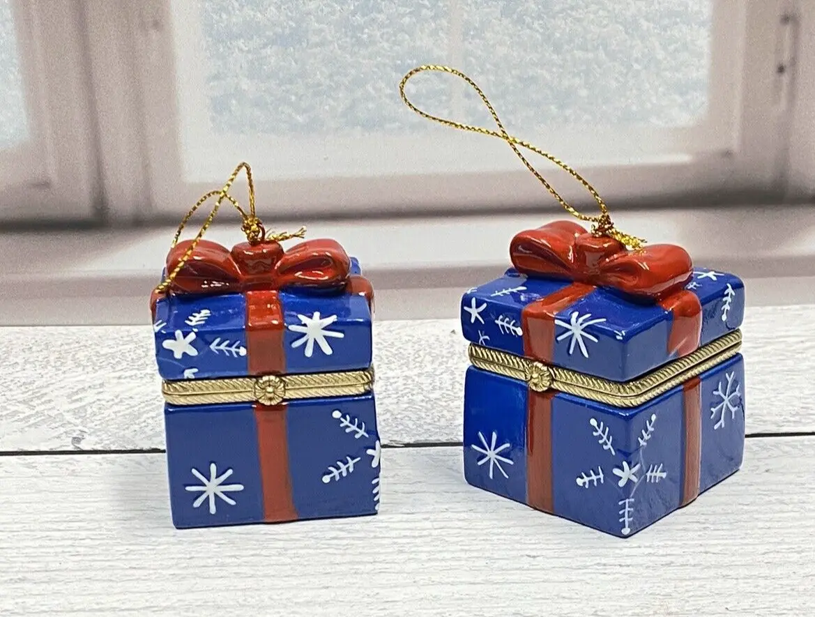 Christmas Decoration - Porcelain Surprise Ornament Box, Fillable Holiday  Decor