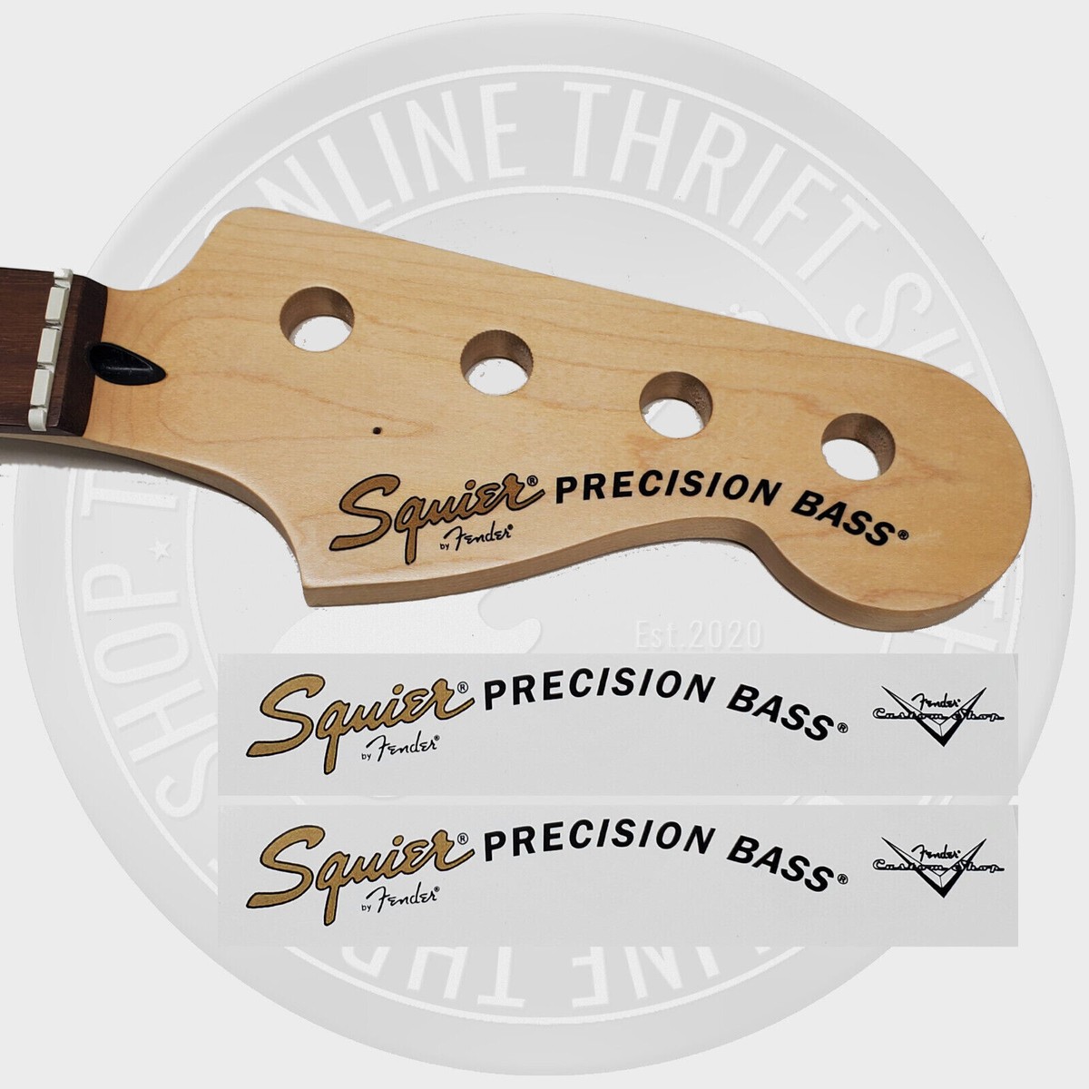Squier by Fender Precision Bass Waterslide Headstock Decals w/CS