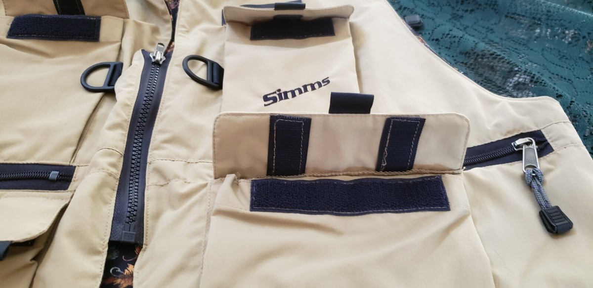 Gilet De Pêche Simms Vintage Femme - Beige - Taille L - Fabriqué USA
