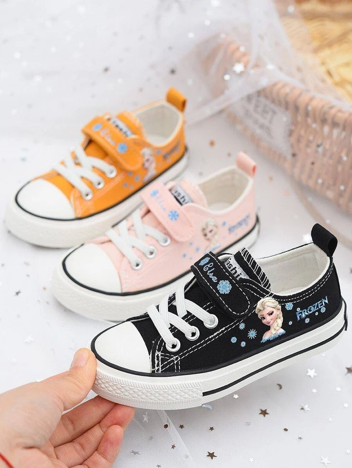 Zapatos Informales Niños Lona Suave Niños Elsa Planos Rosa Moda Niña Nuevos 5 Jóvenes Foto 3 de 3