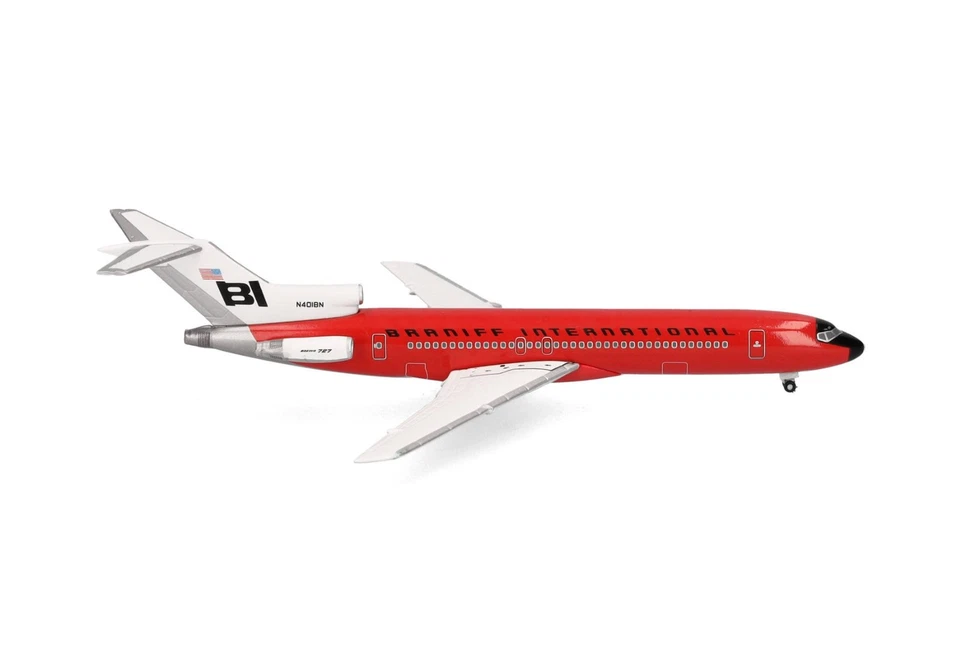 HERPA, BOEING 727-200 Braniff International Solido Rosso, 1/500,  HER537551 - Immagine 2 di 4