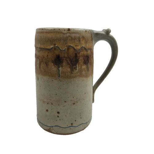 Vintage Signed Marked Studio Pottery Mug In Earthtones 1982