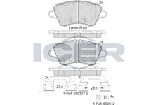 Bremsbelagsatz Vorne Lucas-Trw-System für Ford B-Max JK Van Fiesta Limo ab 08->