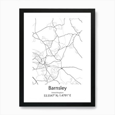 Barnsley, Vereinigtes Königreich minimalistisches gerahmtes Wandbild Poster Leinwanddruck Bild