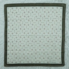 PAOLO GUCCI Green White Cotton Mini Scarf Pocket Square 16.5" X 17.5" Q675