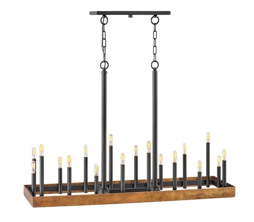 Hinkley Wells 45 1/4"W Brass Black Kitchen Island Light Chandelier - Picture 3 of 6