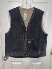 VINTAGE HALF ZIP WORKWEAR Carhartt Black Vest V26 Size XL Extra Large