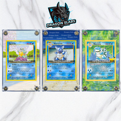 x3 Pokemon Squirtle, Wartortle, Blastoise Base Set Extended