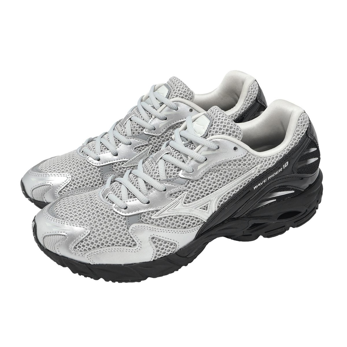 Mizuno Wave Rider 10 Silver Black Men Unisex Casual Shoes Sneakers