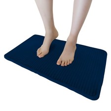 Memory Foam Bath Mat Ultra Absorbent Non Slip Navy Blue 15.7x23.6 Inch