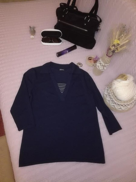 Women Gerry Weber Sweater Navy Viscose 38 / M / 46 #8525