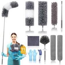 Microfiber Extendable Feather Duster (11pcs) with 100" Extension Pole, Washab...