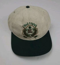 Vintage 90s Bud Light Golf Crest Hat Rare Htf Made In USA Beer Sport Budweiser 