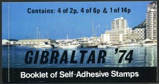 Gibraltar 309a booklet, MNH. Michel 310B-312B MH. UPU-100, 1974. Pillar Boxes.