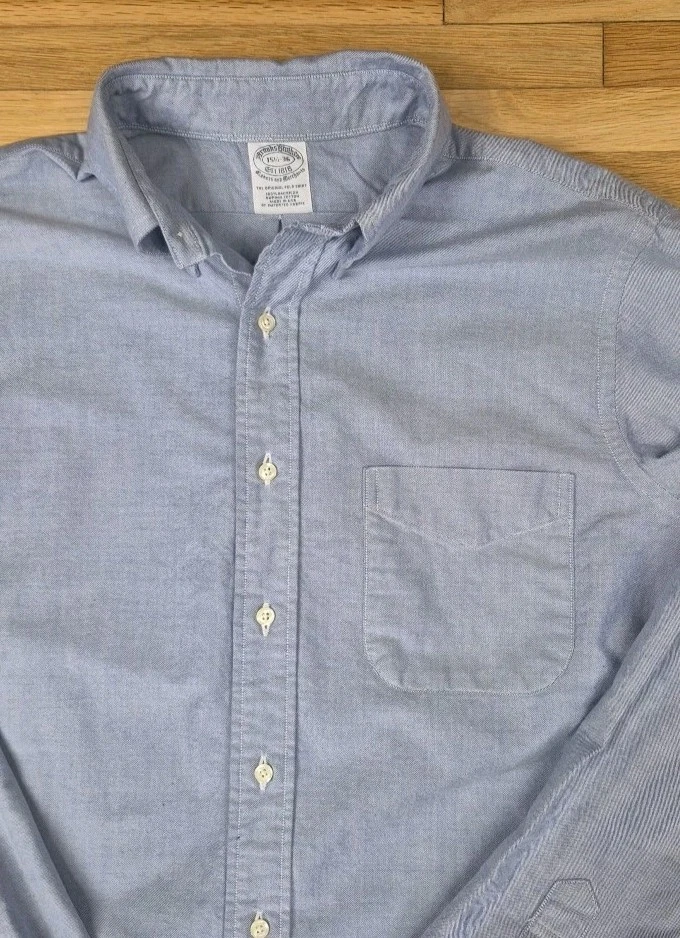 Camisa Oxford Brooks Brothers de Colección OCBD 15.5 36 Hecha en EE. UU. Azul Algodón Supima Foto 3 de 4