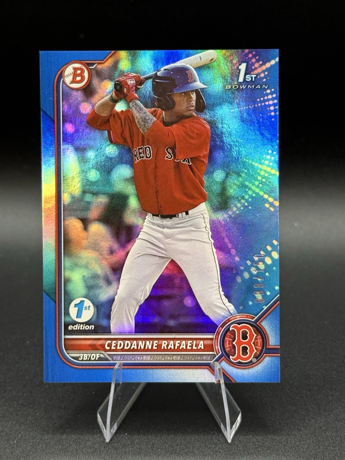 2022 Bowman 1st Edition- Ceddanne Rafaela #BPPF-61 Blue Foil /150 Rookie- CC1