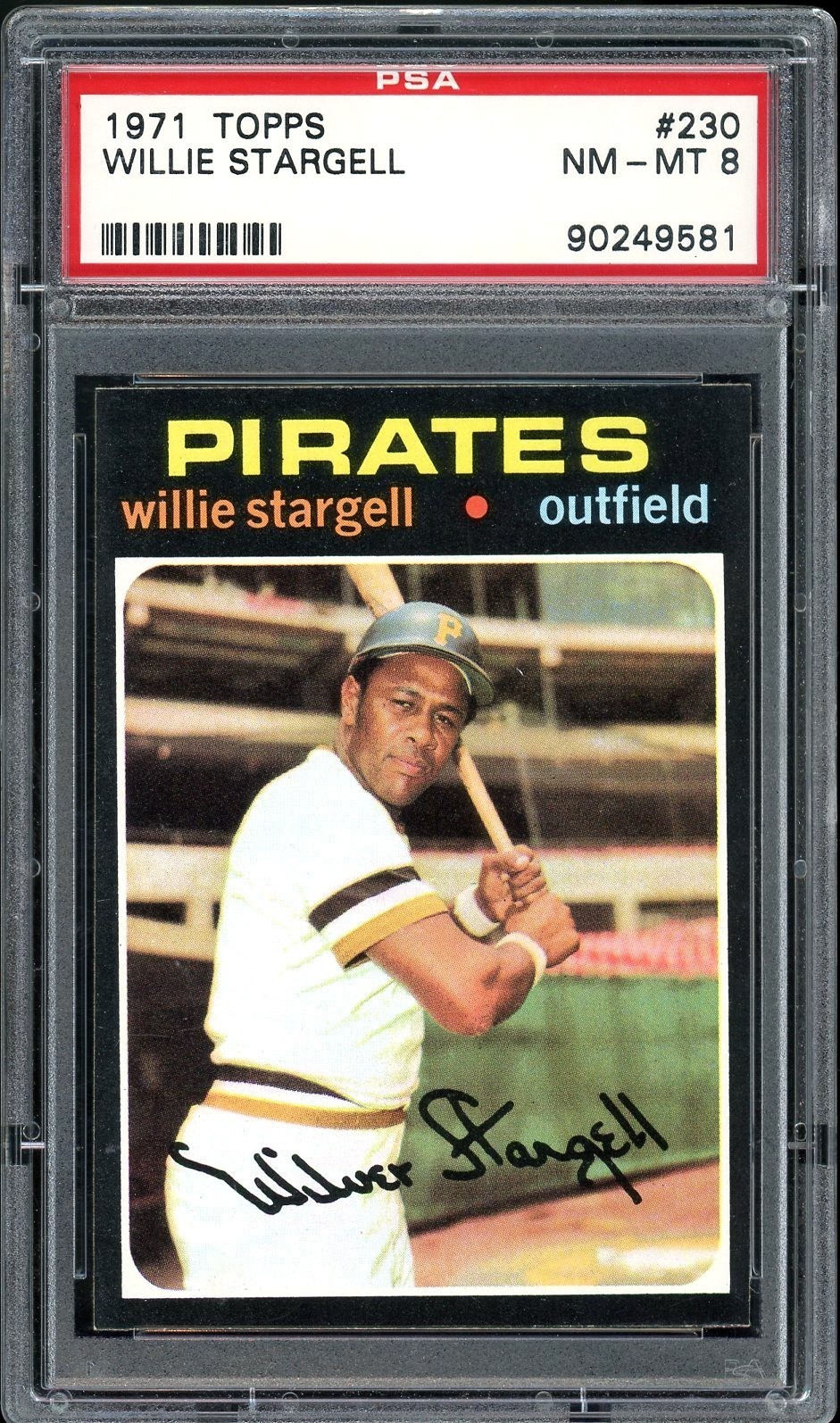 1971 Topps #230 Willie Stargell HOF Pittsburgh Pirates PSA 8 NM-MT