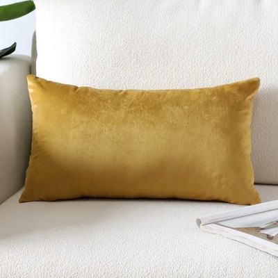 Artscope Luxury Velvet Pillow Covers Super Soft 20'' x 12'' (Pack of 1), Gold 