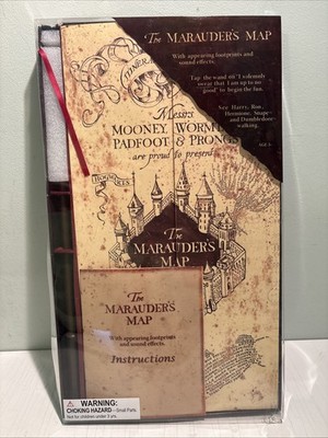 Marauder's Map w/Appearing Footprints and Sound Effects Harry Potter ~ Excellent