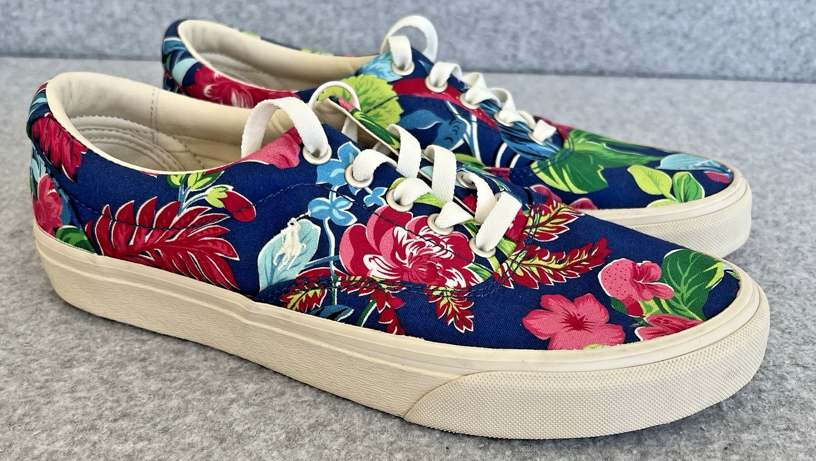 Polo Ralph Lauren Keaton Pony sneakers uomo tela floreale taglia 8 mai indossate vedi foto!