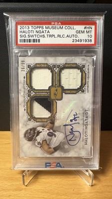 2013 Topps Museum Collection - Haloti Ngata Triple Patch Auto /99 HOF PSA 10