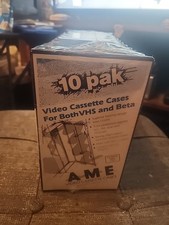 AME 10 Pack Video Cassette Protective Cases VHS Clam Shell New Factory Sealed...