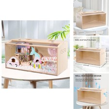 23.6 in Wooden Hamster Cage Openable Top for Syrian Dwarf Hamster Gerbil