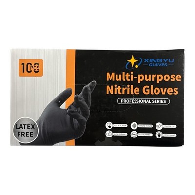 JLP Disposable Powder Free Black Nitrile Glove Size Large 100 Pieces 6 Mill