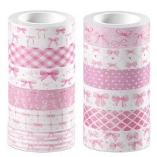 12 Pcs Pink Bow Washi Tape Pink Bow Masking Tape Decorations Decorative Paper St