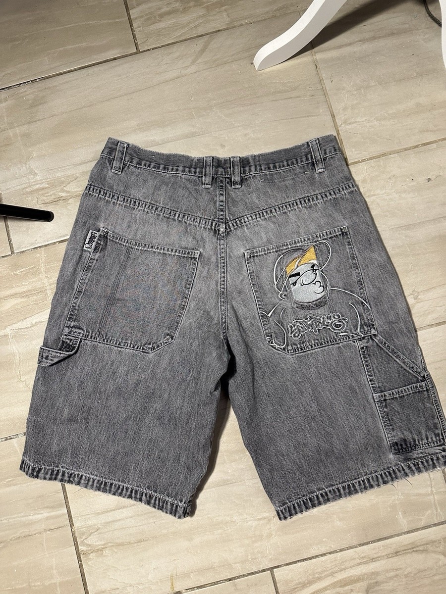 Baggy Jean Shots Men Jots Y2k Emo Gunge Denim Shots Loose