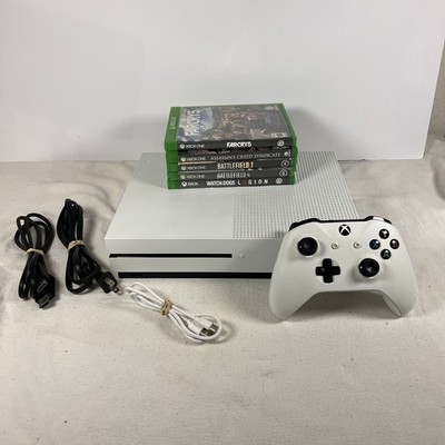  Xbox One S White Console Bundle Controller + 5 Games Tested & Working