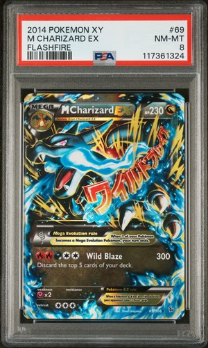 2014 POKEMON XY FLASHFIRE #69 M CHARIZARD EX PSA 8