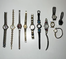 Lot Of 11 Women's Wristwatches - Mixed Brands (Seiko, Citizen, Mondu, Timex)