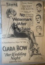 10/15/30 Tampa Florida Newspaper Movie Ad CLARA BOW ‘Her Wedding Night’