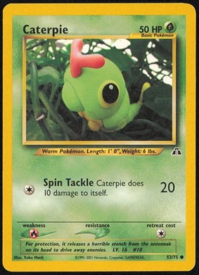 CATERPIE 53/75 COMMON NEO DISCOVERY POKEMON UNLIMITED NEAR MINT