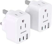 UK Travel Plug Adapter, HANYCONY US to Type G Ireland Adapter 2... 