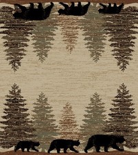 Lodge Cabin Bear Pine Forest Rustic Area Rug  FREE SHIPPING 