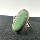 Navajo Ring 925 Silver Natural Turquoise Native American Signed Vintage Size 9.5
