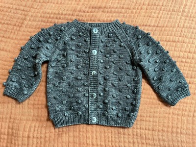 Misha & Puff Toddler Baby Boy Girl Popcorn Cardigan Sweater Sz 12-18 Months Wool